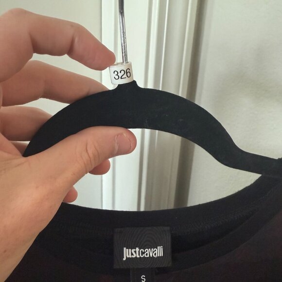 Just Cavalli Flamingo Print Tee Short Sleeve Size Small Color Black Pink Red - Picture 3 of 6